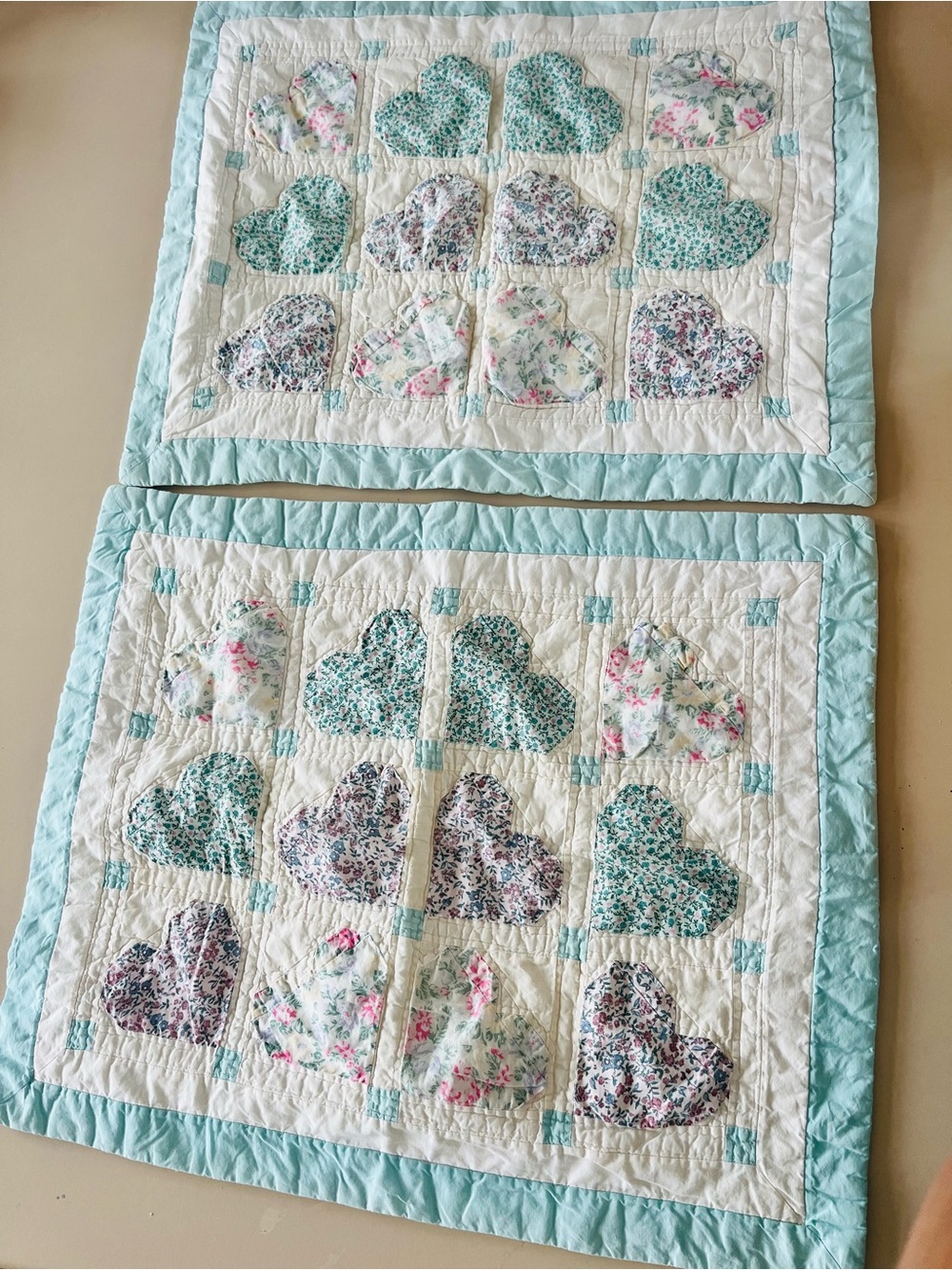 Vintage heart patch work pillow sham, pillow case